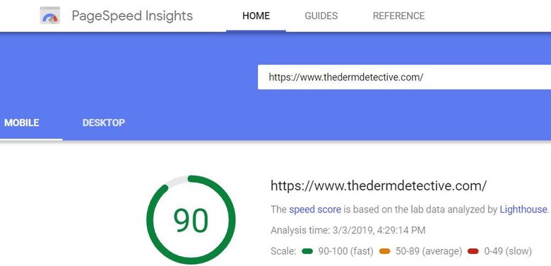 PageSpeed Insights Mobile - Mar 2019